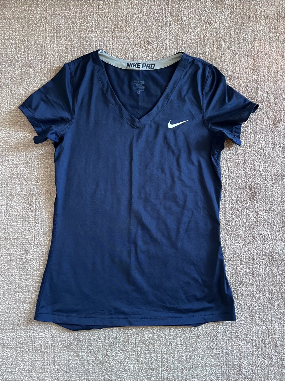 Navy Blue Nike Pro Women’s V-neck Tee
